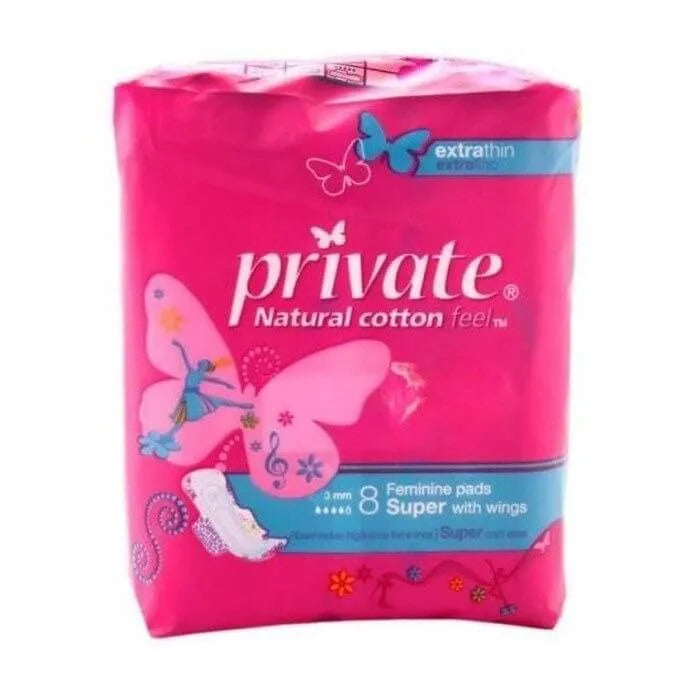 Private | Natural Cotton Super Extrathin | 8 Pads