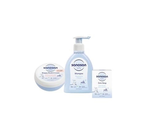 Sanosan bundle 14 (nappy rash cream 150 ml+ baby shampoo 200 ml + soap 100 gm)