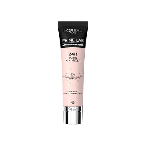 L'Oréal Paris Pore Minimiser Primer, Advanced Derm Primer, Tightened Pores, Resurfaced Skin, Matte Finish, 24H Wear, Prime Lab, 30ml