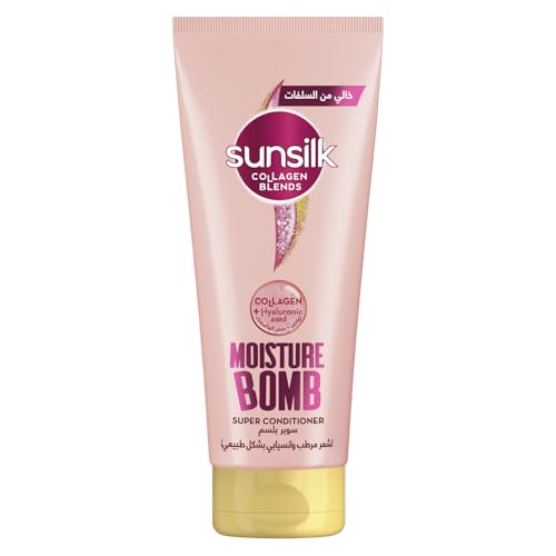 Sunsilk Collagen Blends sulfate free Super Conditioner, Moisture Bomb with Collagen & Hyaluronic acid, for instant hydration & 72 hr frizz control, 170 ml