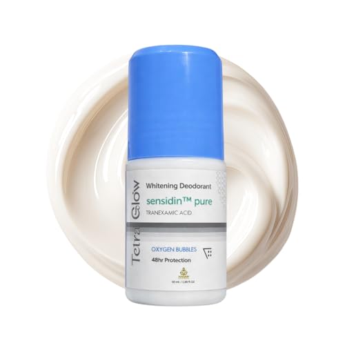 Tetra Glow Sensidin Pure Deodorant Roll On, Tranexamic Acid Formula, Helps Improve Underarm Tone & Control Odor, Suitable for Sensitive Skin, Smooth Application, Long-Lasting Fresh Feeling, 50ml