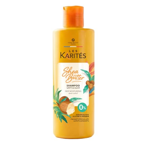 Les Karités Deep Moisturizing Shampoo (400ml) - Sulfate Free, Silicone Free, Paraben Free - Enriched with Shea Butter & Glycerin for Dry Hair - Restores Hydration & Shine