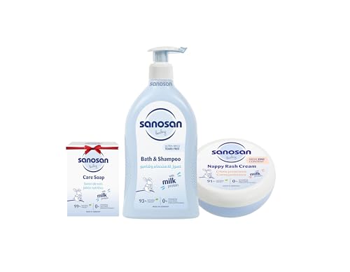 Sanosan Nappy Rash Cream 150 ml + Baby Bath & Shampoo 500 ml