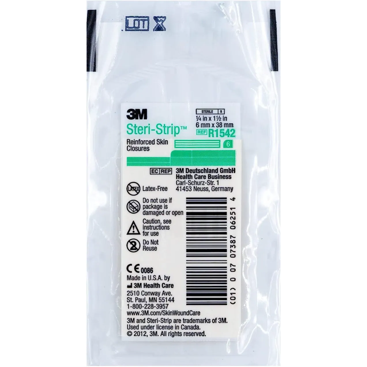 3M | Steri Strip Reinforced Skin Closures 38ml x6ml Green 1542