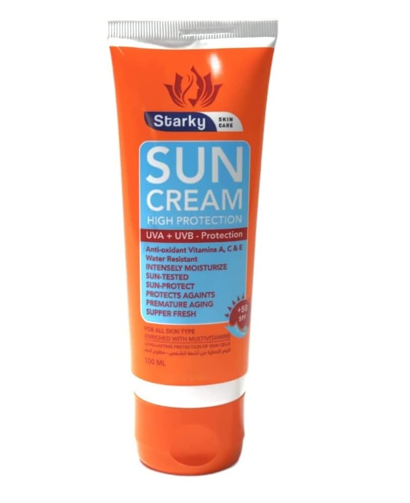 Starky Skin Care Sun Cream + 50 Spf High Protection Uva + Uvb -Protection For All Skin Type Enriched With Multivitamins-100Ml