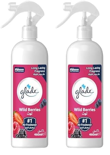 Glade Multispray Berries Air Freshener, Eliminates Unwanted Odour On both Air & Fabric, 460ml (Pack of 2)