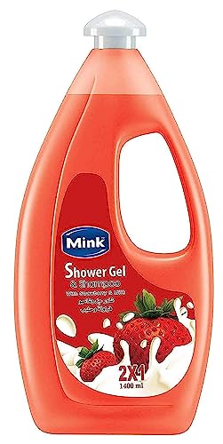 Mink Shower Gel And Shampoo With Strawberry And Milk, 1400ml