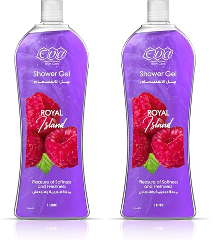 Eva Skin Care - Shower Gel, Royal Island 1 Litre (Pack of 2)