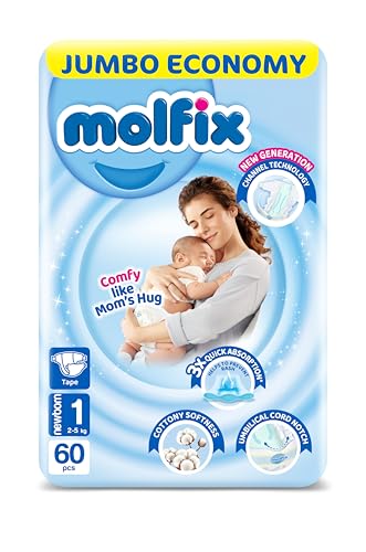 Molfix Baby Diaper Open Size 1 Jumbo Pack 60