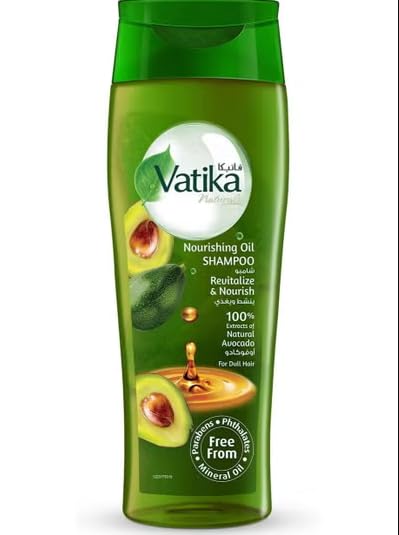 Vatika Naturals Avocado Nourishing Oil Shampoo 425 ml | Natural & Herbal Enriched with Avocado | For Dull Hair | Strengthen & Nourish| Free from Mineral Oil, Parabens & Phthalates