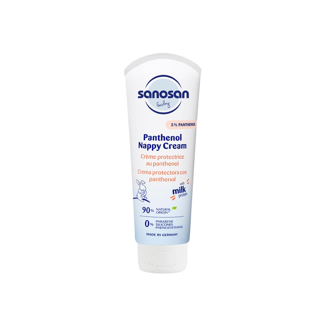 Sanosan panthenol nappy cream for New born and baby, Nourish & Comfort Dry -Skin Care Cream - Fragrance Free & Paraben Free,100 ML Made of Germany