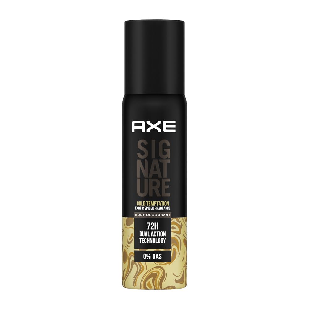 AXE Signature Gold Temptation Body Deodorant |Exotic Spiced Fragrance |0% Gas |122ML