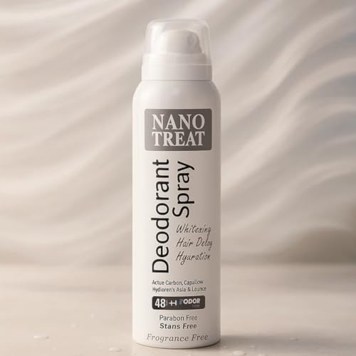 Nano Treat Deodorant Spray Hair Delay Hydration 150ml Frgrance free.