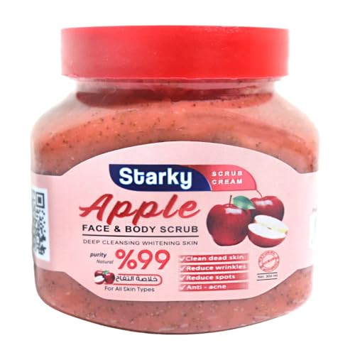 Starky scrub cream face & body scrub deep cleansing whitening skin with apple for all skin types-300ml