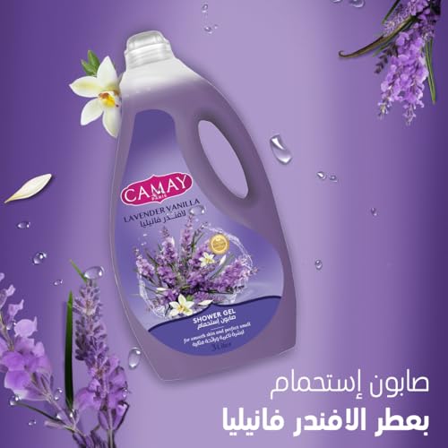 CAMAY Shower Gel Lavendar & vanilla with Glycerine for softer & fragranced skin, 3L