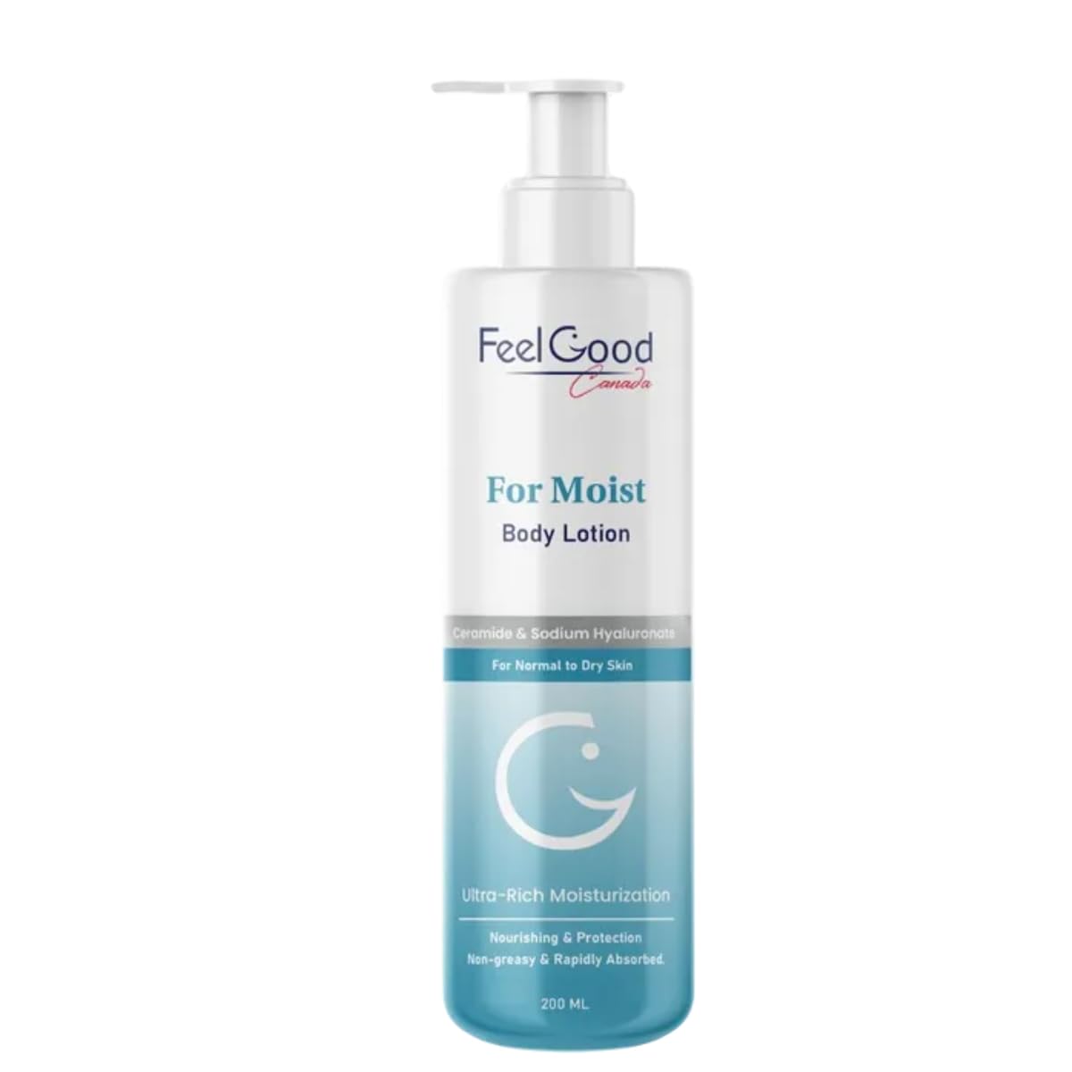 Feel Good Canada Moisturizing Body Lotion For Moist, Ceramide & Sodium Hyaluronate, Normal To Dry Skin, 200ml