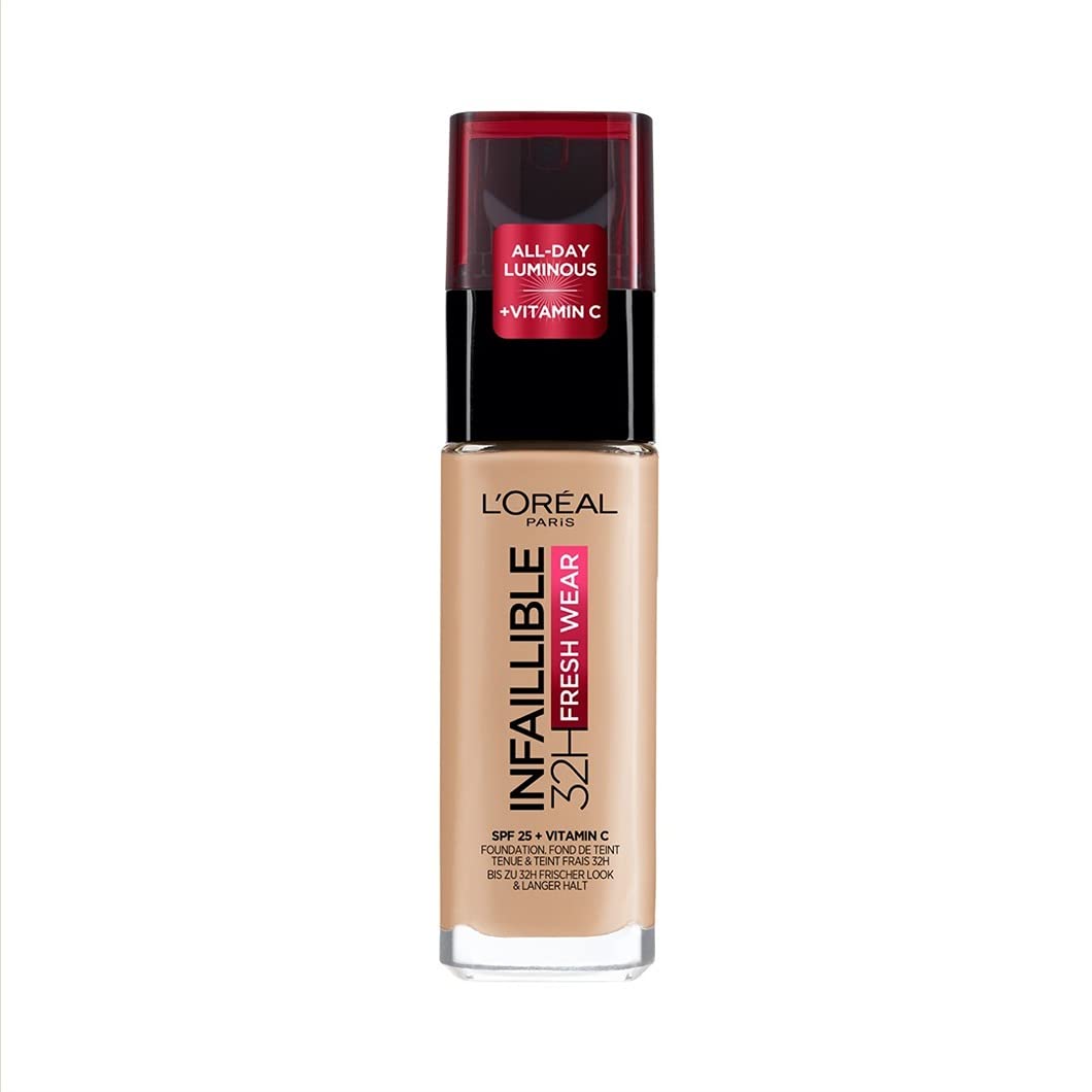 L'Oréal Paris Infaillible 32H Fresh Wear Foundation 145 Beige Rose - Spf 25 + Vitamin C 