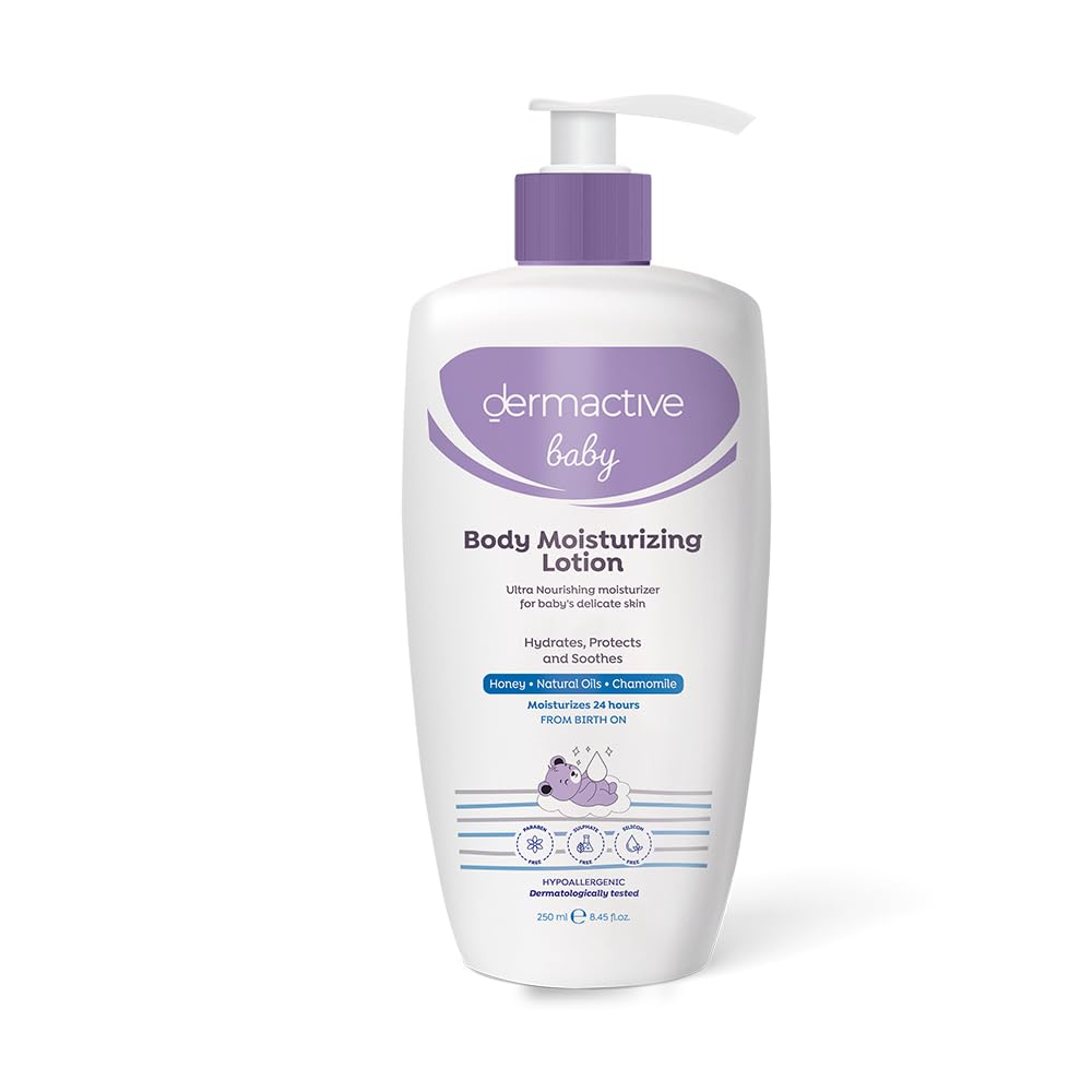 DERMACTIVE Baby Moisturizing Lotion – 250ml | Daily Hydration, Softens & Nourishes, Gentle Care for Delicate Skin