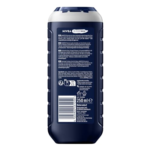 NIVEA MEN DEEP Shower Gel 3in1, Micro-Fine Clay, Woody Scent, 250ml