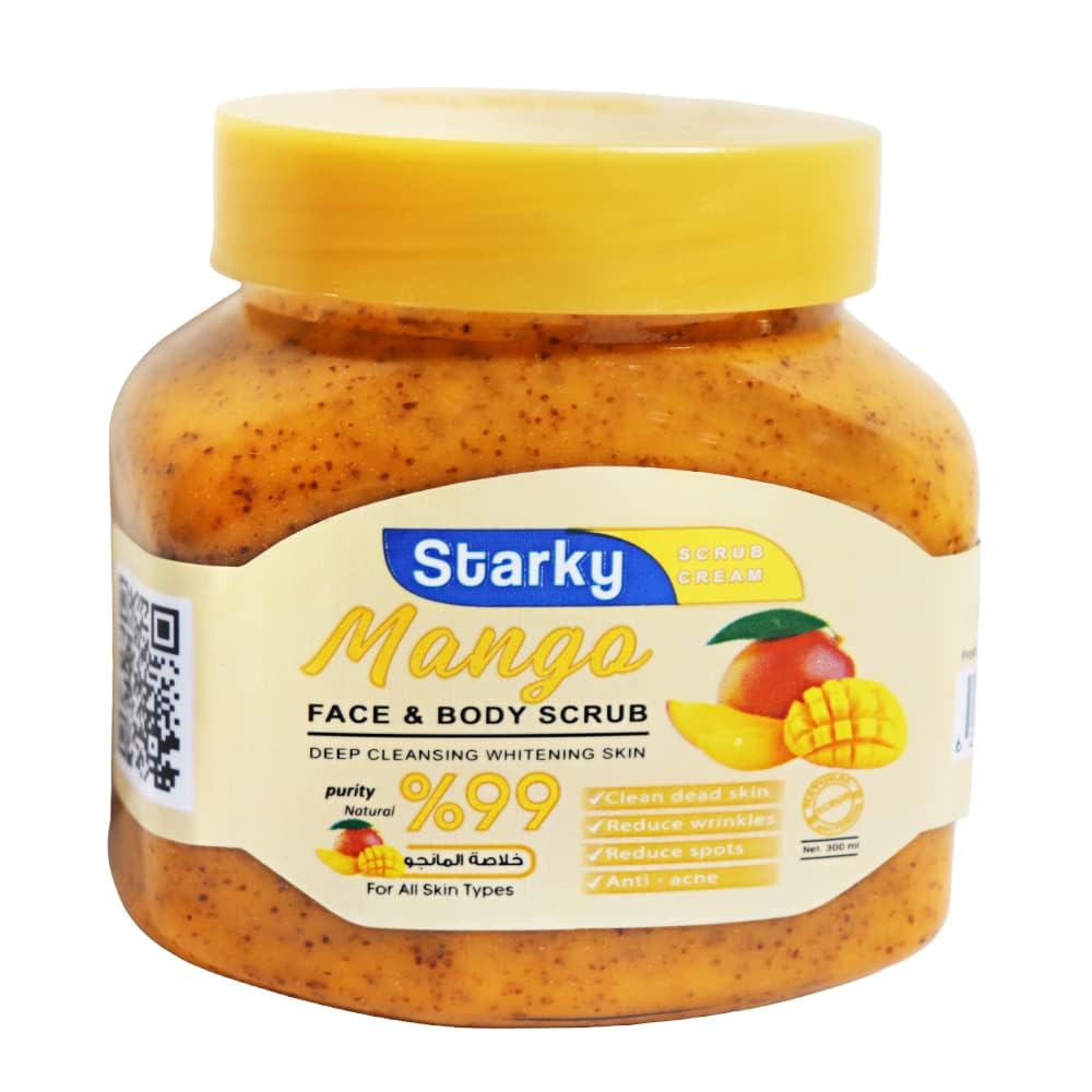 Starky scrub cream face & body scrub deep cleansing whitening skin with mango for all skin types-300ml