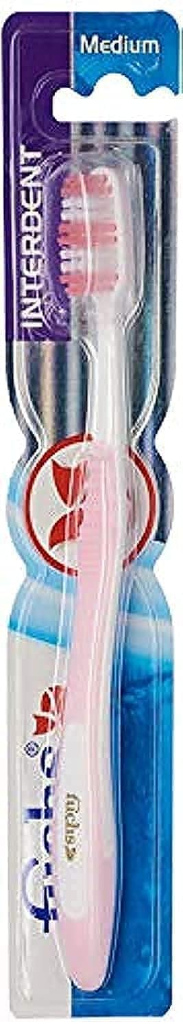 Fuchs Interdent Toothbrush for Adults, Medium - Pink and White