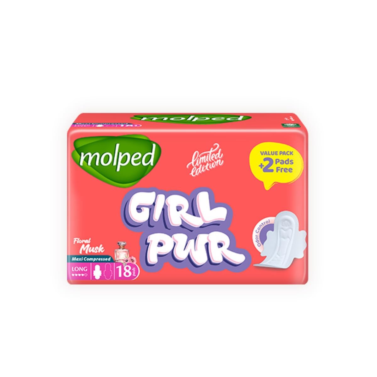 Molped Limited Edition (Floral Musk) - Value Pack - Long (18 Pads)
