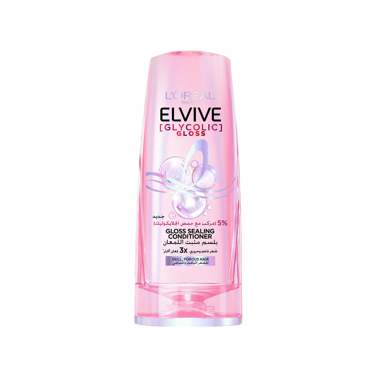 L’Oréal Paris Elvive Glycolic Gloss Extra Gloss Conditioner with 4% Glycolic Acid for Dull and Porous Hair 200ML