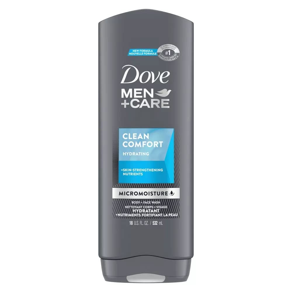 Dove Men+Care Clean Comfort Hydrating Body Wash, Micromoisture, 532 ml