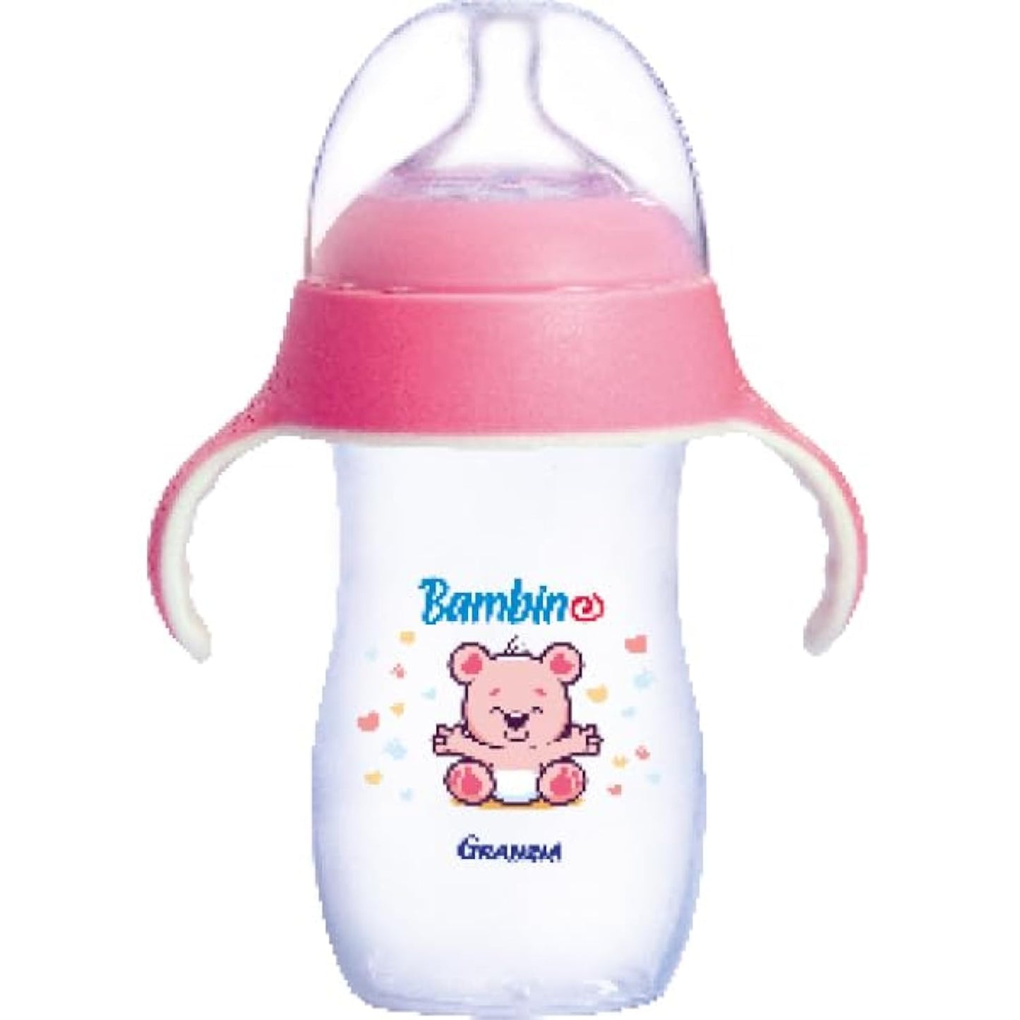 Granzia Bambino Natural Baby Feeding Bottle Rose Color 280 ML With Hand