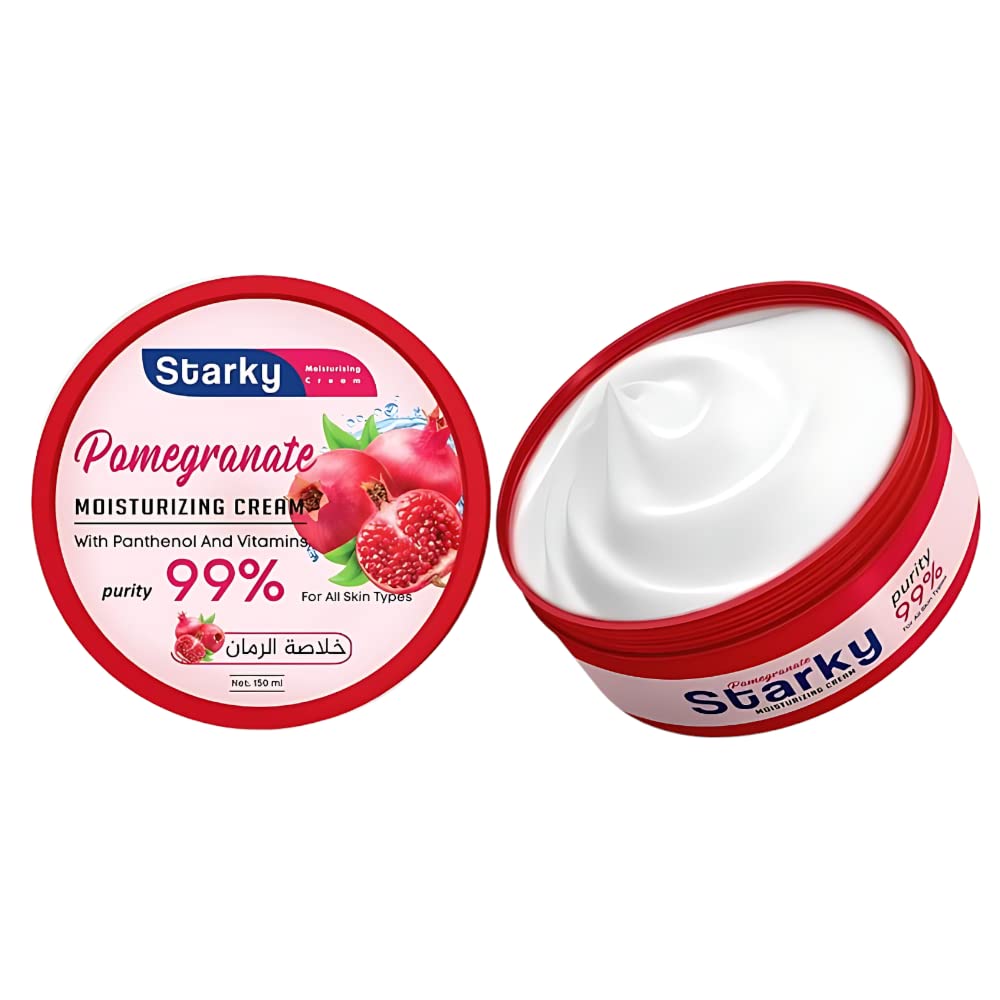 Starky moisturizing cream with panthenol&vitamins for all skin types-99% purity-pomegranate-150ml