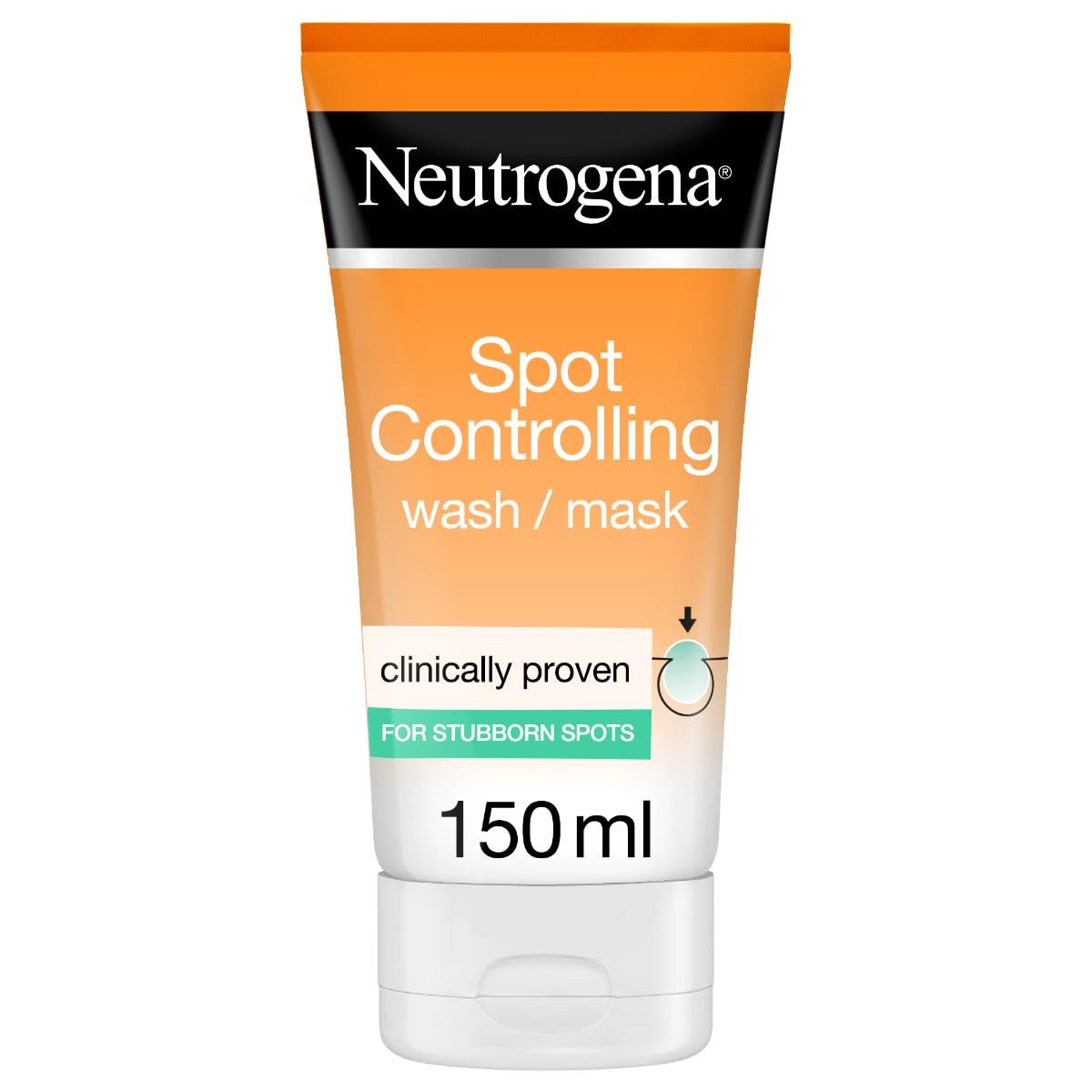 Neutrogena Spot Controlling Face Wash & Mask, Oil-free, Contains Purifying Salicylic Acid, Removes Spots & Makes Skin Smoother & Clearer, Dermatologically Tested, 150ml