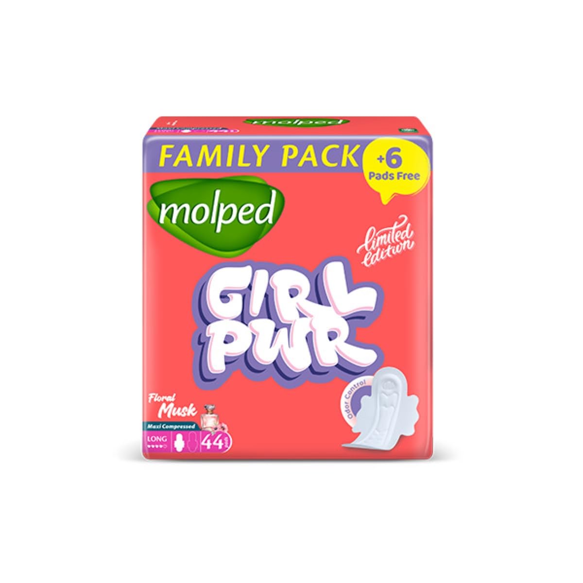 Molped Limited Edition (Floral Musk) - Family Pack - Long (44 Pads)
