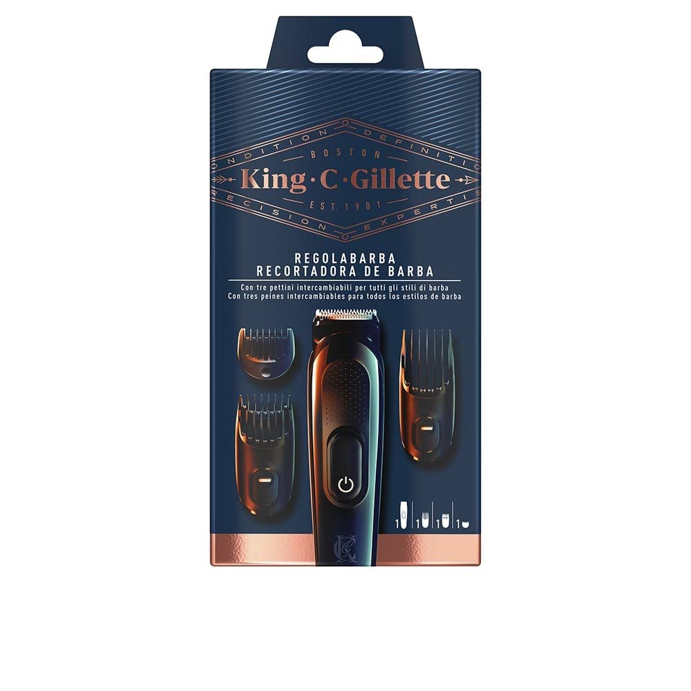 Gillette King C. Men's Cordless Beard Trimmer with Sharp Blades and 3 Interchangeable Length Adjusters