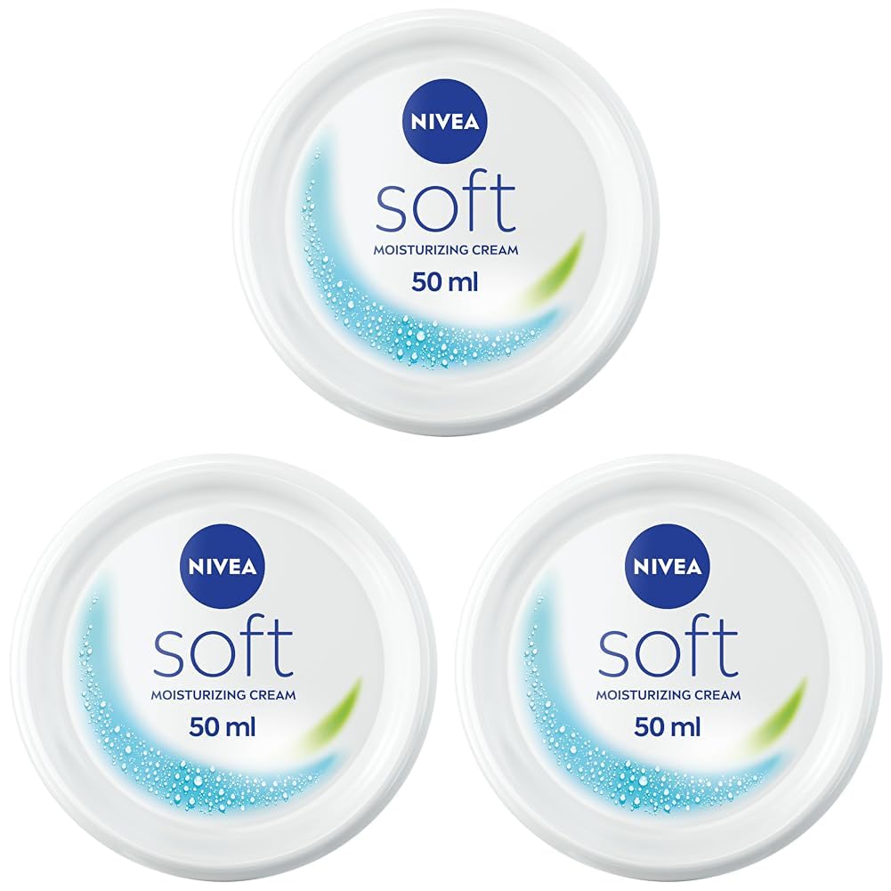 NIVEA Moisturising Cream, Soft Refreshing, Jar 50ml (Pack of 3)