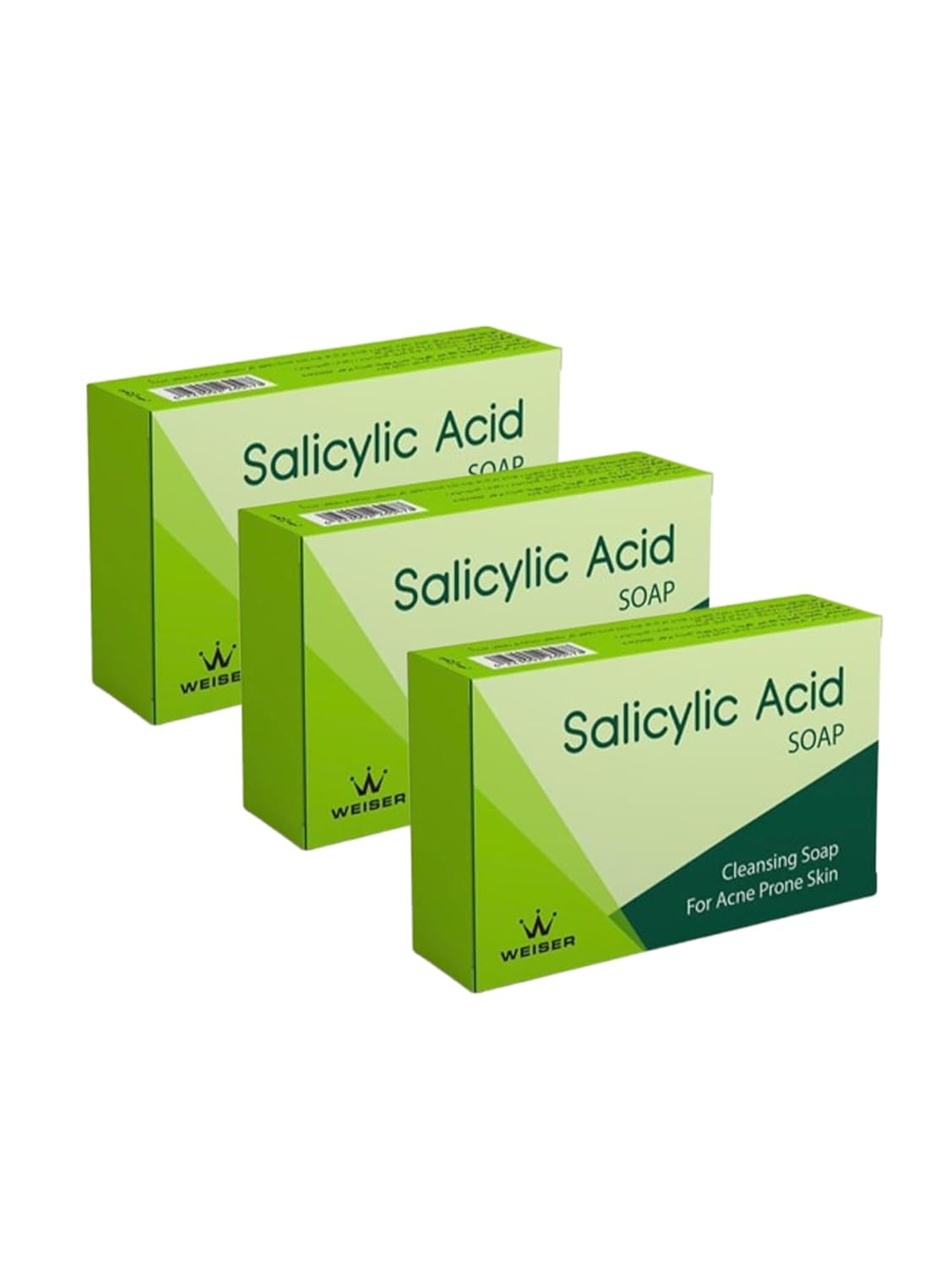 WEISER Salicylic Acid Soap, Cleansing Soap for Acne Prone Skin 45GM Pack of 3
