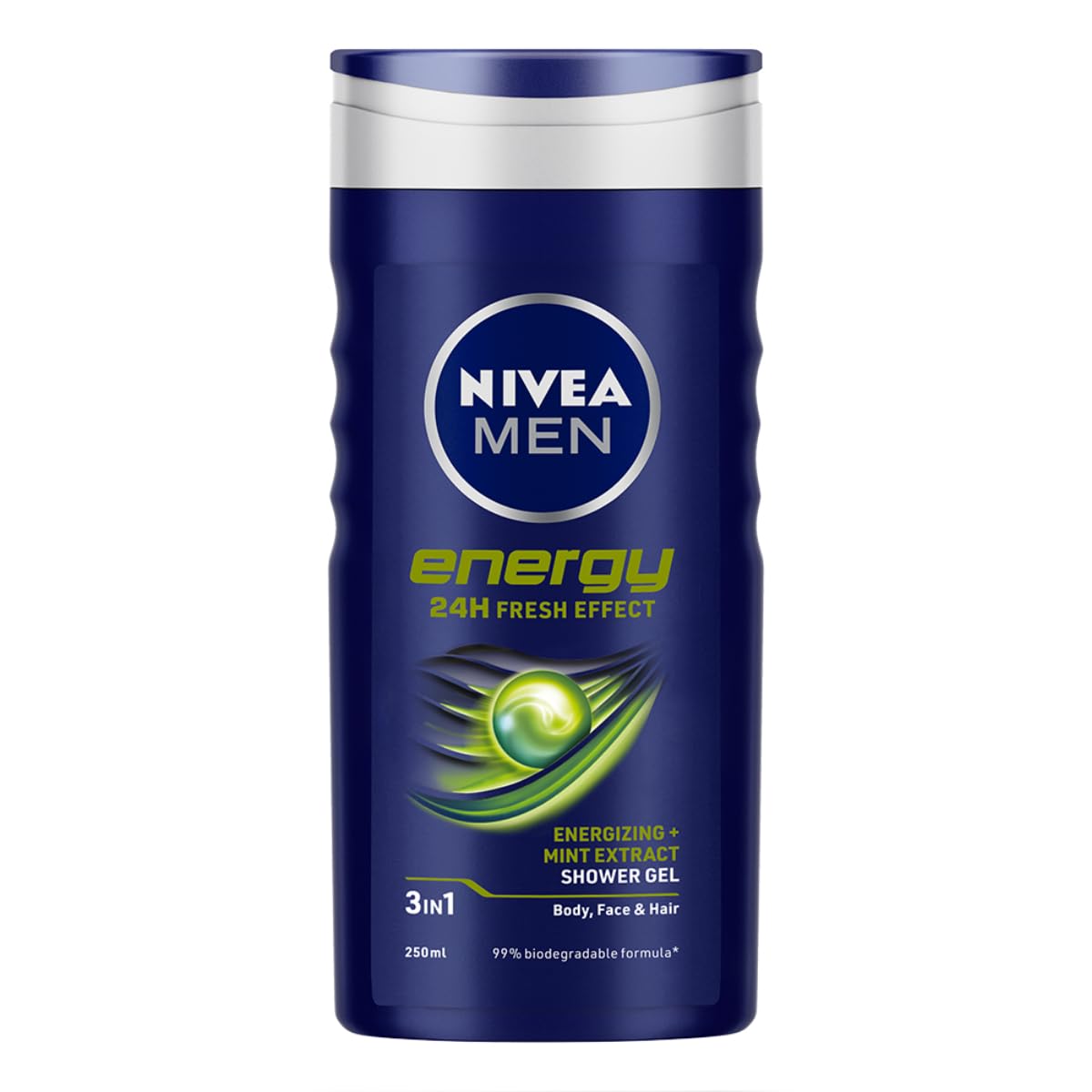 NIVEA MEN 3in1 Shower Gel, Energy 24h Fresh Masculine Scent, 250ml