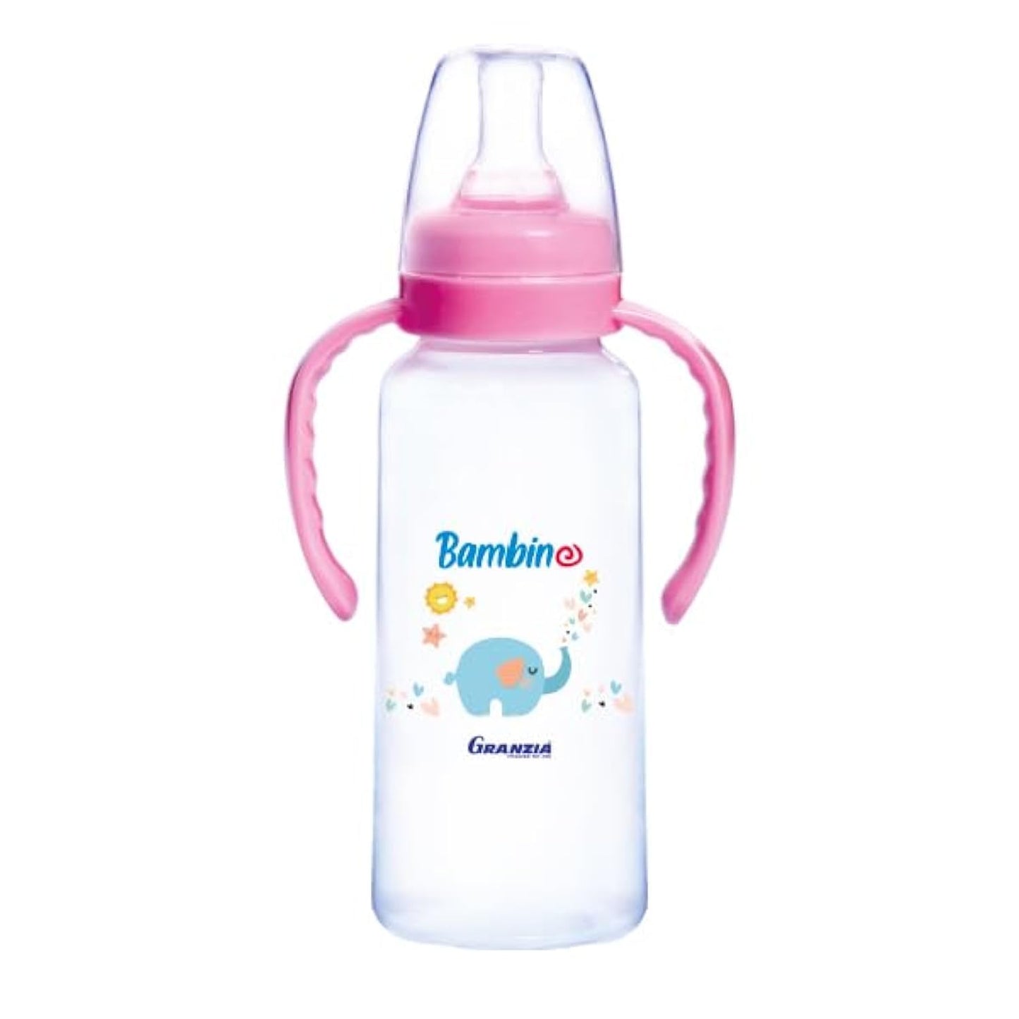 Granzia Bambino Classic Baby Feeding Bottle Rose Color 300 ML With Hand