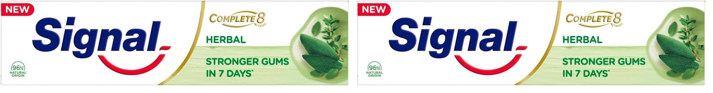 Signal Complete 8 Nature Elements for Strengthened gums in 1 week Herbal Toothpaste 100ml (Pack of 2)