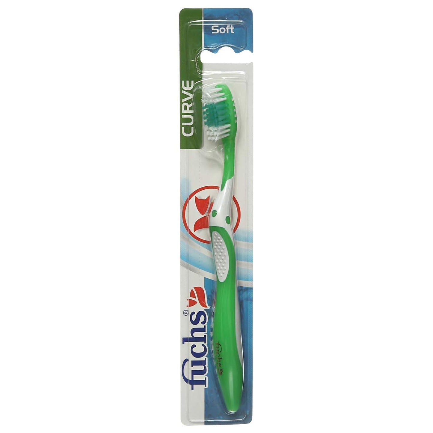 Fuchs Adult's Curve Soft Toothbrush (White Green)
