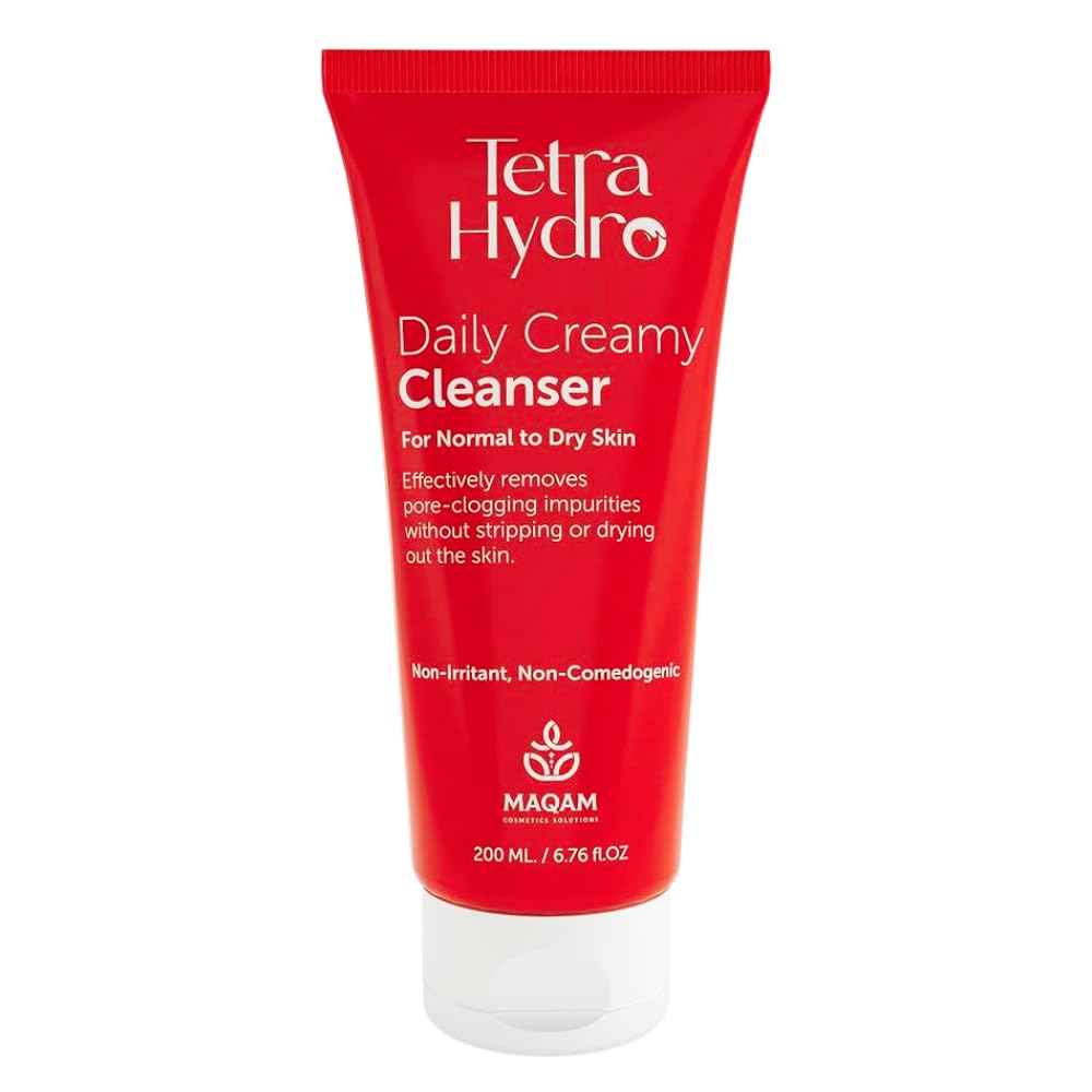 Tetra Hydro Moisturizing Creamy Face Cleanser, Gentle Daily Wash for Normal to Dry Skin, Smooth & Hydrated Skin, 200 ml
