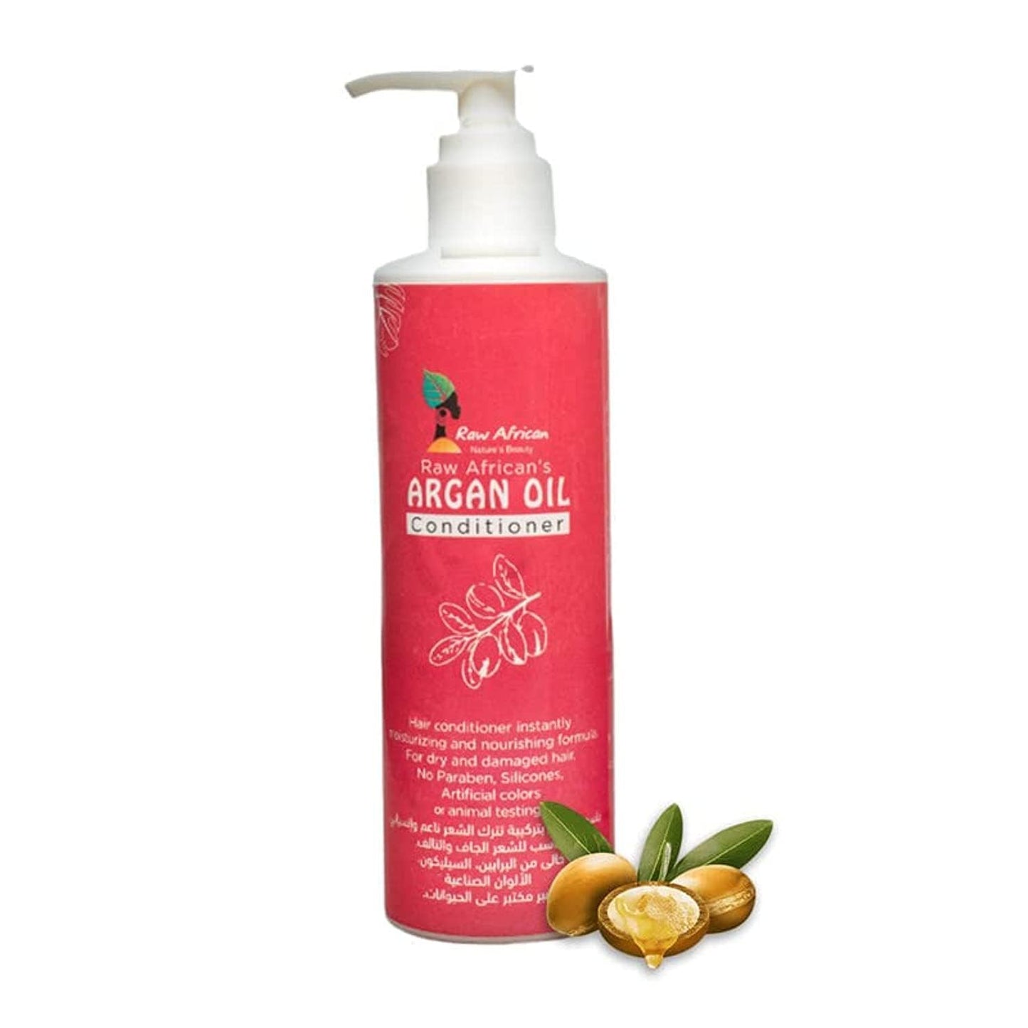 Raw African | Argan Oil Conditioner | Moisturizing | Nourishing | Dry & Damaged Hair | No Sulfate | No Parabens | No Artificial Colors | Promote Hair Growth | Anti-Frizz | Healthy & Shiny Hair | 300ml