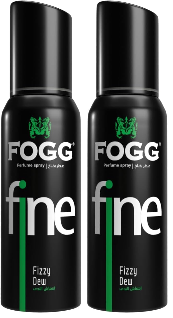 Fogg Fine Fizzy Dew Fragrances Deodorant Body Spray For Men, 120 Ml Each (Pack of 2)