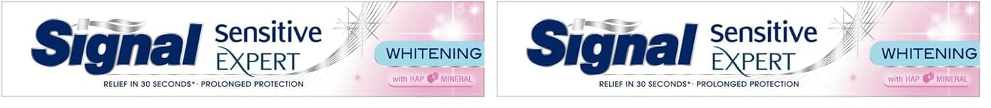 Signal Sensitive Expert Whitening with HAP mineral for relief in 30 seconds and prolonged protection Toothpaste 75ml (Pack of 2)