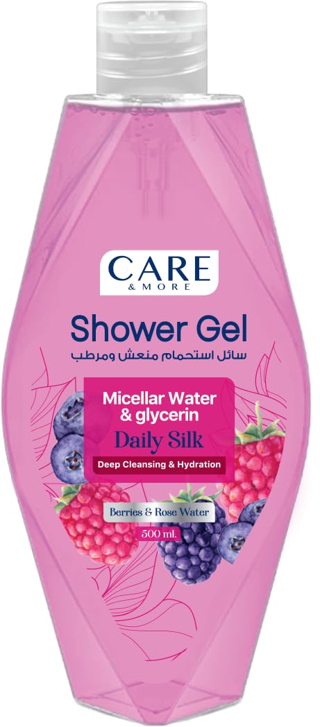 Care & More Raspberry and Rose Water Micellar Shower Gel 500 ml