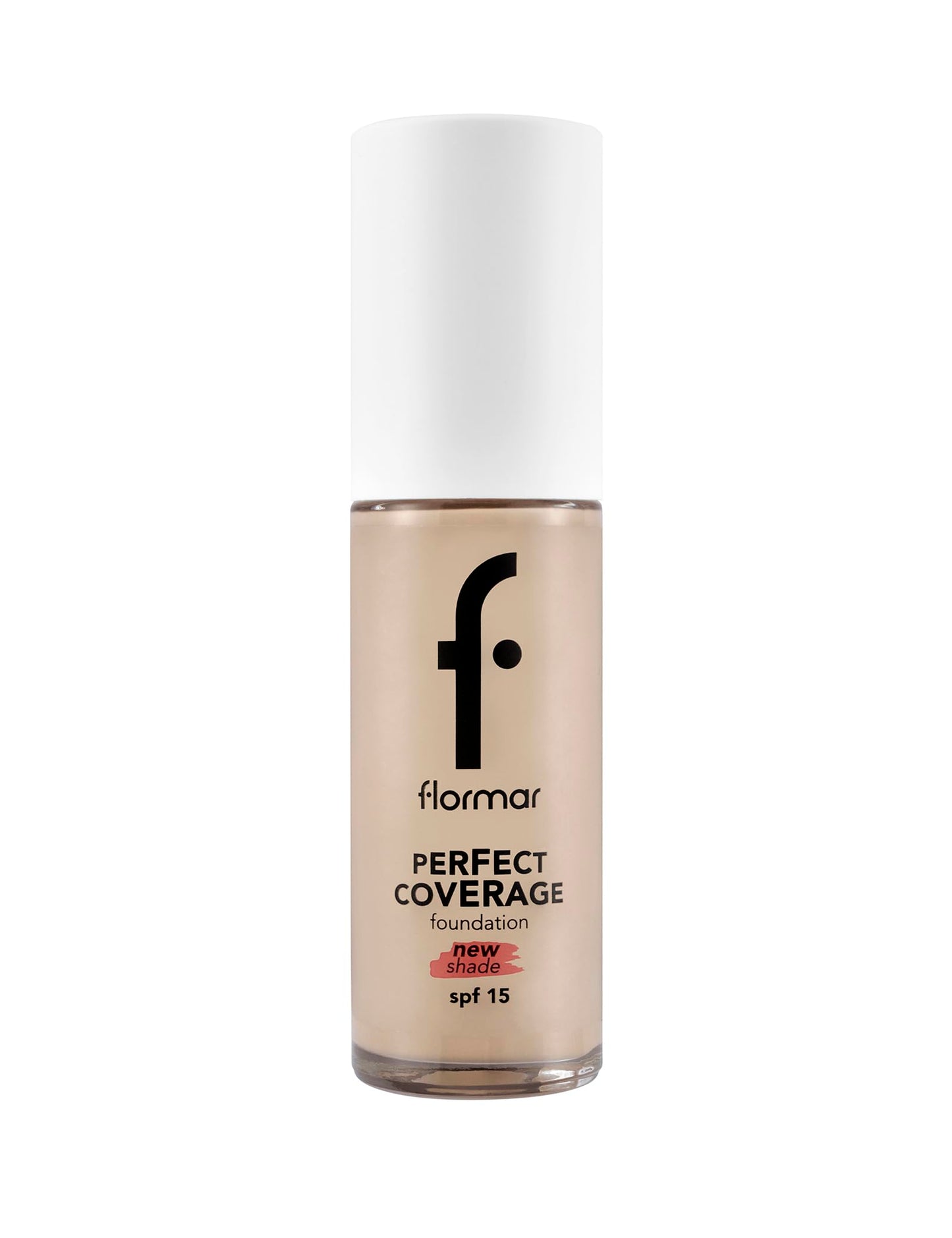 Flormar Perfect Coverage Foundation – 130 Light Beige – Soft Rich Texture, Smooth-Looking Skin, Up to 12H Fresh Wear, SPF 15