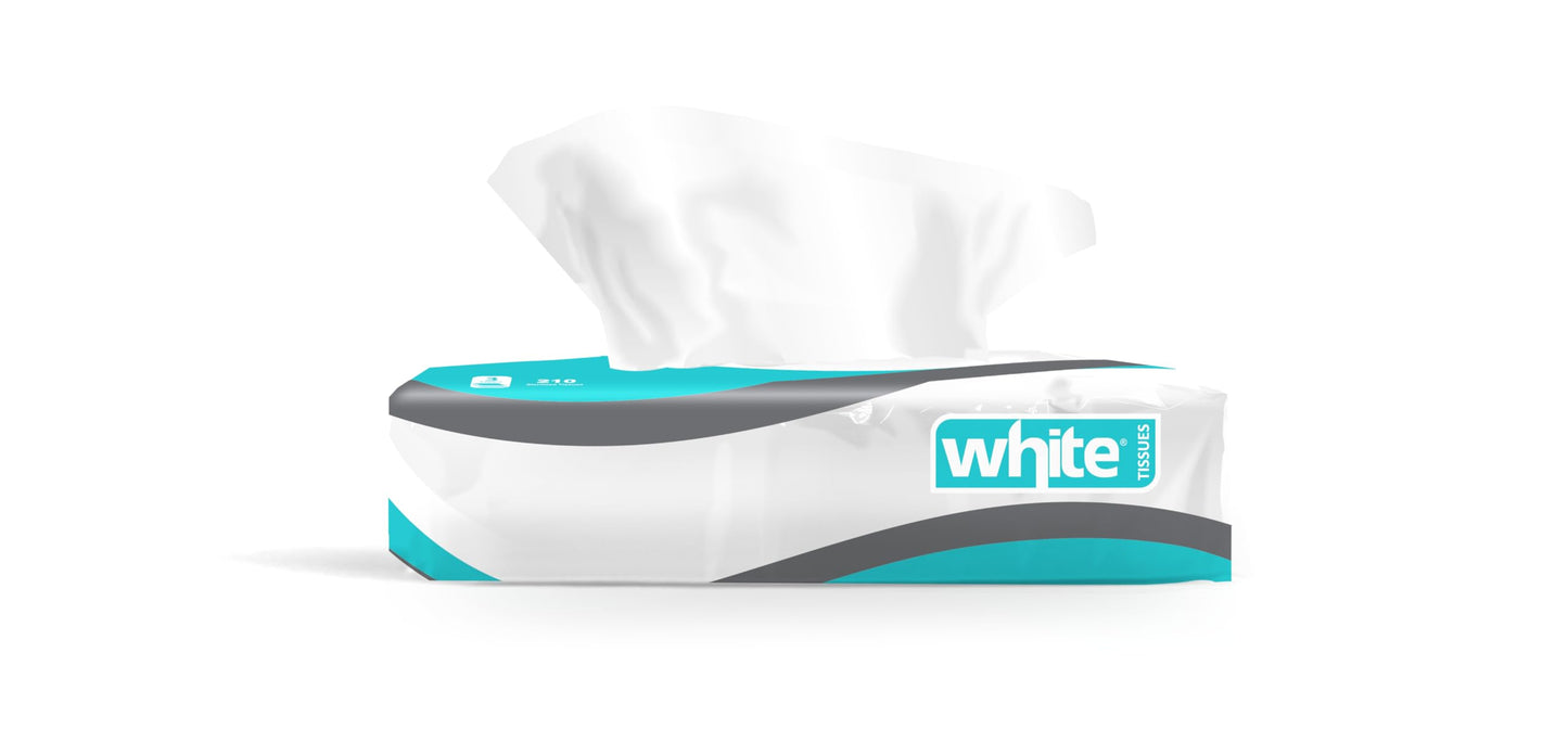 White flexi 210 facial tissues