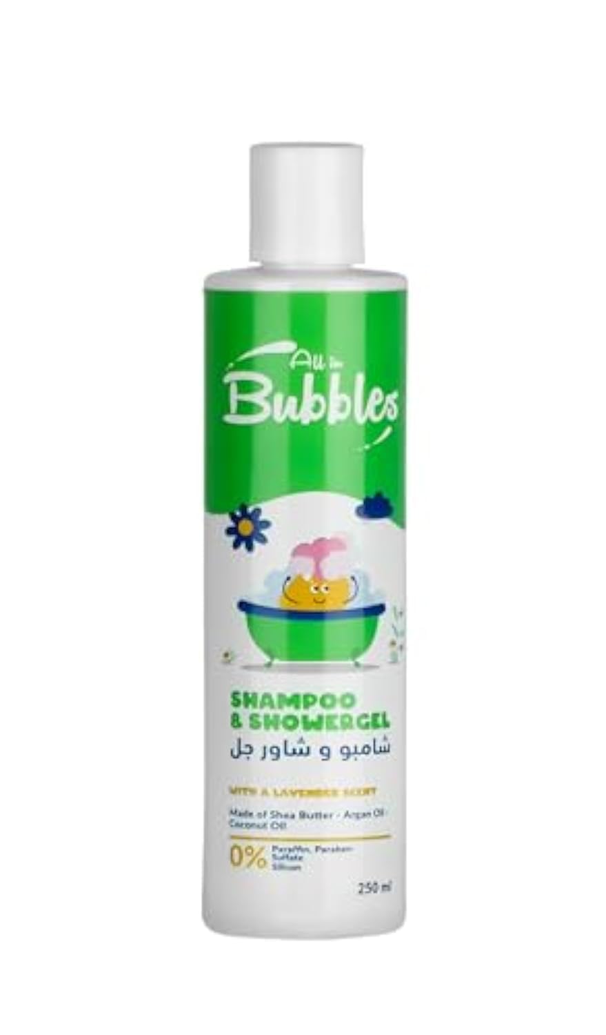 Bubbles Baby Shampoo And Shower Gel 250 ml 2 In 1 (0% Paraffin 0% Paraben 0% Silicone)