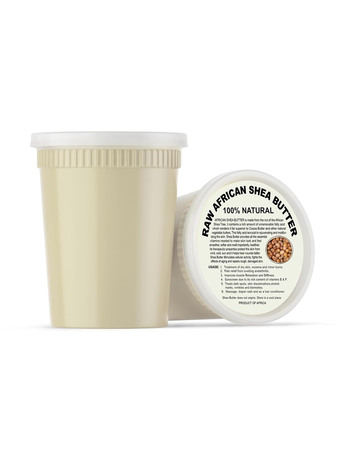 Raw African Shea Butter 32 oz Ivory 100% Pure Natural Unrefined Imported From Ghana (Ivory, 32 oz)