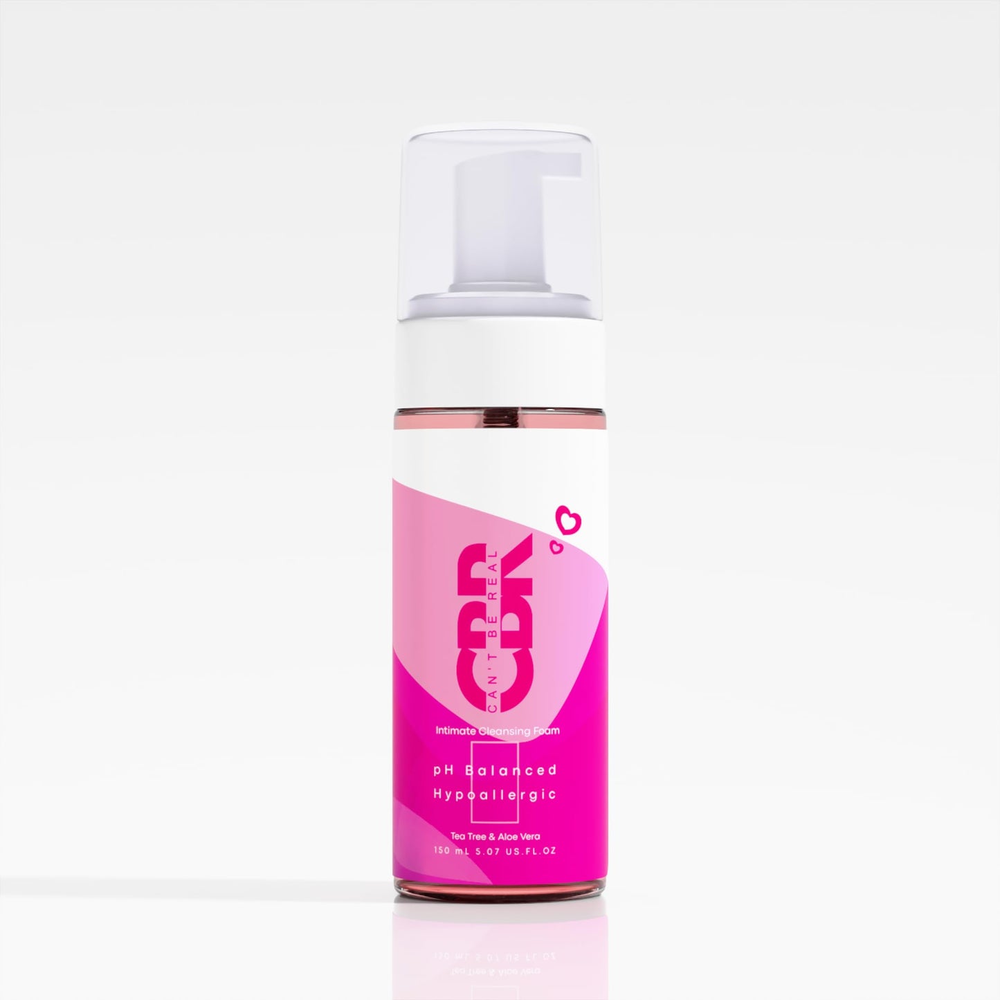 Can’t Be Real Feminine Foam Wash, A delicately balanced daily cleanser with a soft, soap-free foam enriched with Aloe Vera and Green Tea, pH-balanced & hypoallergenic, 150ml