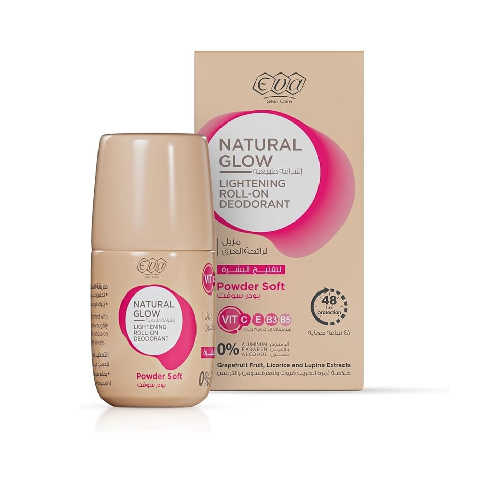 Eva Skin Care Natural Glow Lightening Roll-On Deodorant - powder soft 60 gm